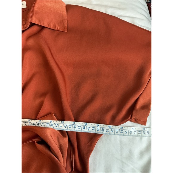 Big Hit Fashion Tie Front Midi Cocoon Orange Copper Dress Size M - Picture 12 of 14